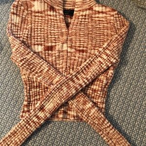 Urban outfitters cropped long sleeve quarter zip top